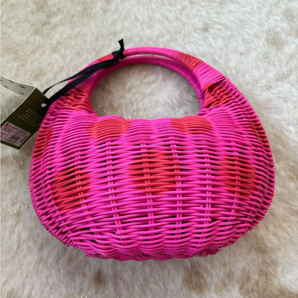 Polka Dot Wicker Crescent Bag - kate spade new york x Target Pink/Red - Picture 2 of 4